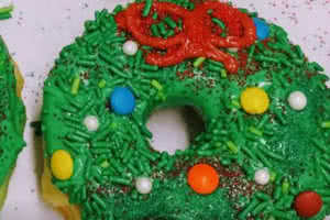 Christmas Wreath Donut