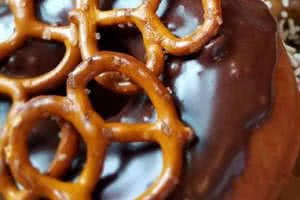 Chocolate Glazed Pretzel Donut