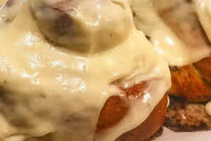 Eggnog Icing Cinnamon Rolls