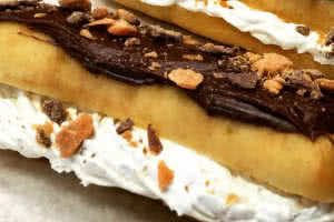 Peanut Butter Whipped Cream Butterfinger Eclair