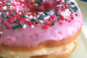 Cherry Glazed with Sprinkles Donut
