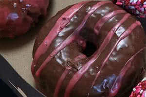 Chocolate Strawberry Drizzle Donut