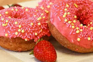 Strawberry Frosted Cake Donut