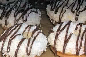 Coconut with Chocolate Drizzle Donut