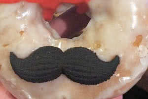Vanilla Glaze Mustache Donut