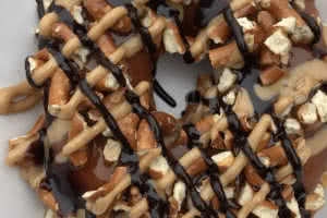 Chocolate Caramel Peanut Butter Pretzel Donut