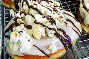 White Chocolate Popcorn Donut