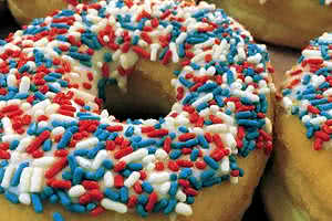 4th of July Sprinkled Donuts
