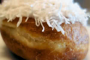 Coconut Cream Snowball Donut