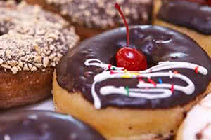 Chocolate Dipped Cherry Donut