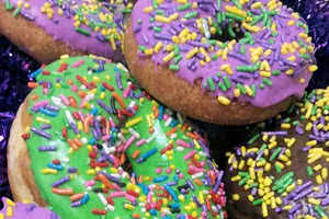Mardis Gras Sprinkle Donuts