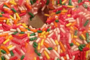 Pink Glazed Sprinkles Donut