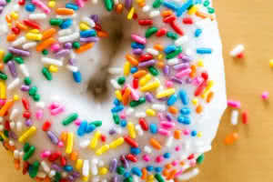 White Glazed Sprinkles Donut