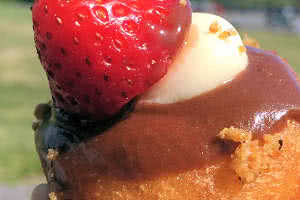 Chocolate Dip Strawberry Cheesecake Donut